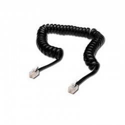 CAVO TELEFONICO SPIRALATO NERO 2MT 4POLI CORNETTA