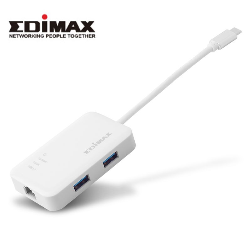 EDIMAX EU-4308 HUB USB-C  3USB 3.0+LAN GIGABIT