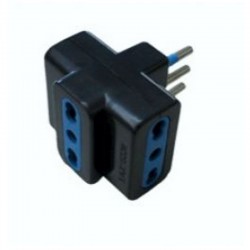 TRIPLA UNIVERSALE 10A 220V NERA COD.500190N