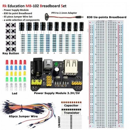 ARDUINO KIT COMP ELETTRONICI DIODI/COND/PULS