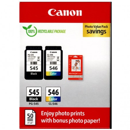 CANON MULTIPACK PG545+CL546+50FOGLI 4X6FOTO